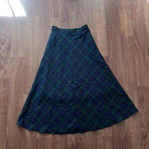 Pendleton Plaid Blackwatch Tartan 100% Wool Maxi Skirt Lined with Pockets Size 6
